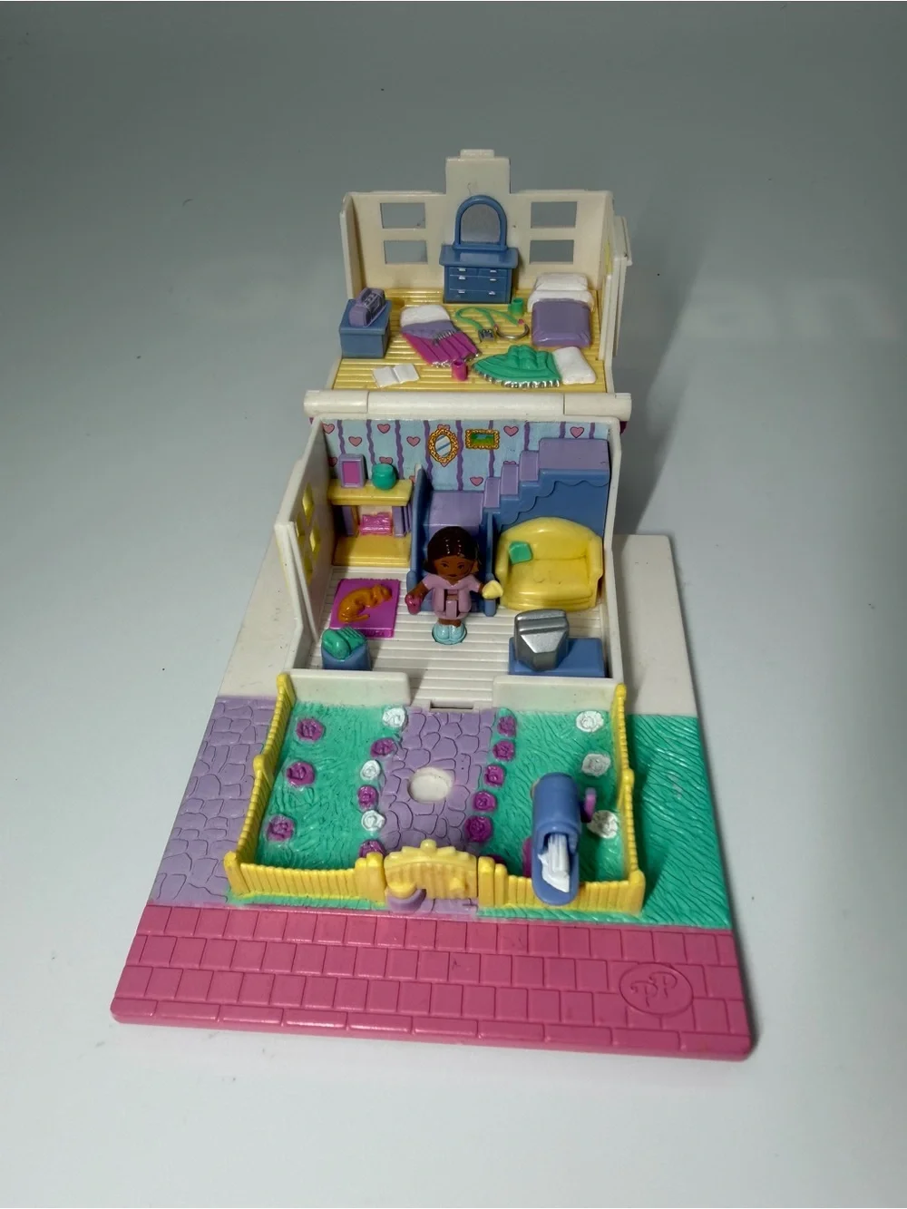 Pink & White Playhouse Set with Young Doll and Garden Accessories